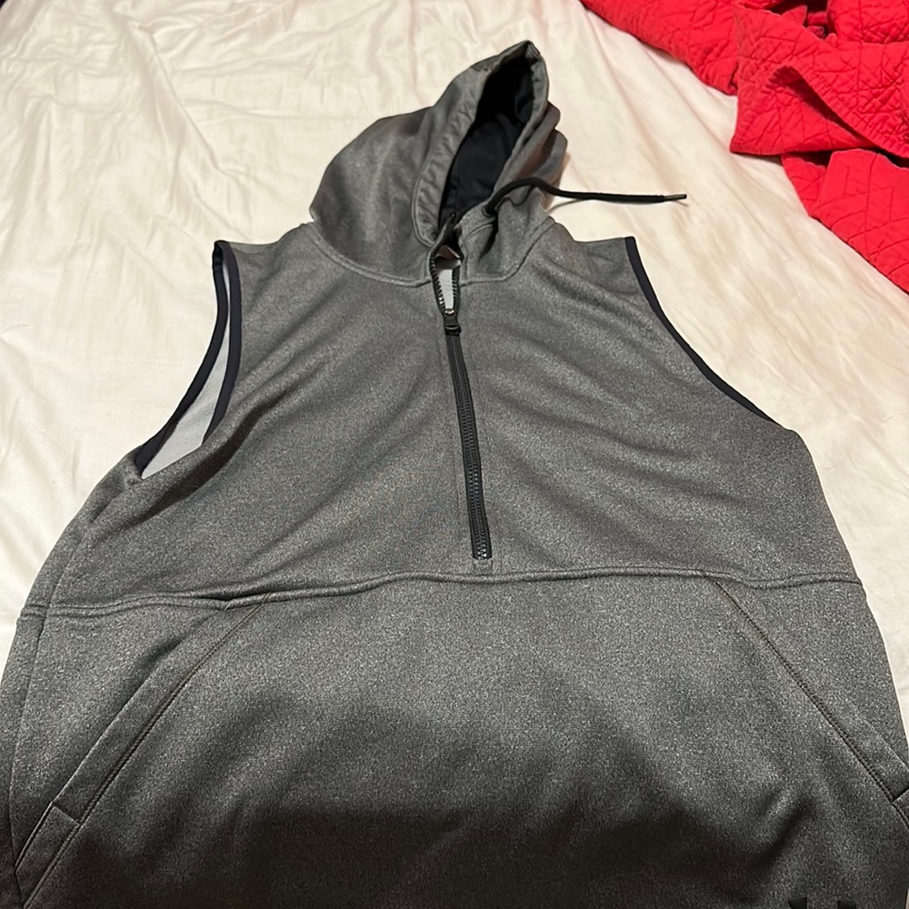 under armour storm coldgear sleeveless sweatshirt grey medium